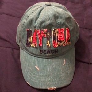 Essencial cap Daytona Beach distressed look on bill. Good used condition